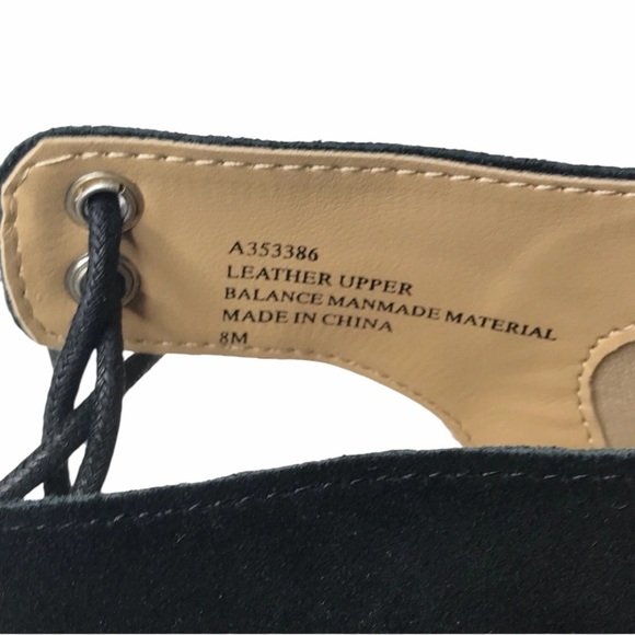 Laurie Felt Suede Wedge Espadrille Women's 11M Black Lace Back Peep Toe Boho - Picture 7 of 9